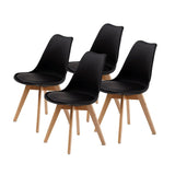 LA BELLA 4 SET BLUE RETRO DINING CAFE CHAIR PADDED SEAT