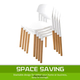 LA BELLA 4 SET WHITE RETRO BELLOCH STACKABLE DINING CAFE