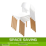 LA BELLA 4 SET WHITE RETRO BELLOCH STACKABLE DINING CAFE