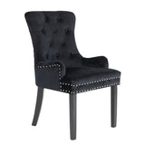 LA BELLA BLACK FRENCH PROVINCIAL DINING CHAIR RING STUDDED