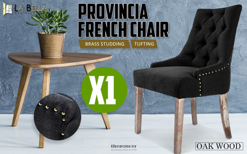 LA BELLA DARK BLACK FRENCH PROVINCIAL DINING CHAIR AMOUR