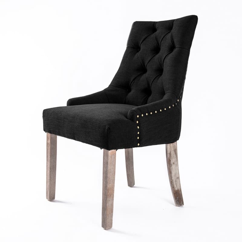 LA BELLA DARK BLACK FRENCH PROVINCIAL DINING CHAIR AMOUR