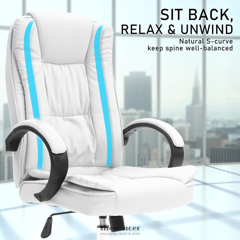 LA BELLA WHITE EXECUTIVE OFFICE CHAIR SAGE DUAL-LAYER SEAT