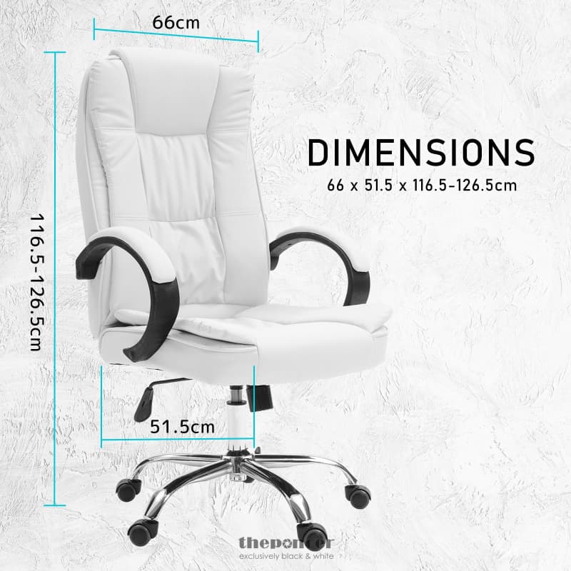 LA BELLA WHITE EXECUTIVE OFFICE CHAIR SAGE DUAL-LAYER SEAT