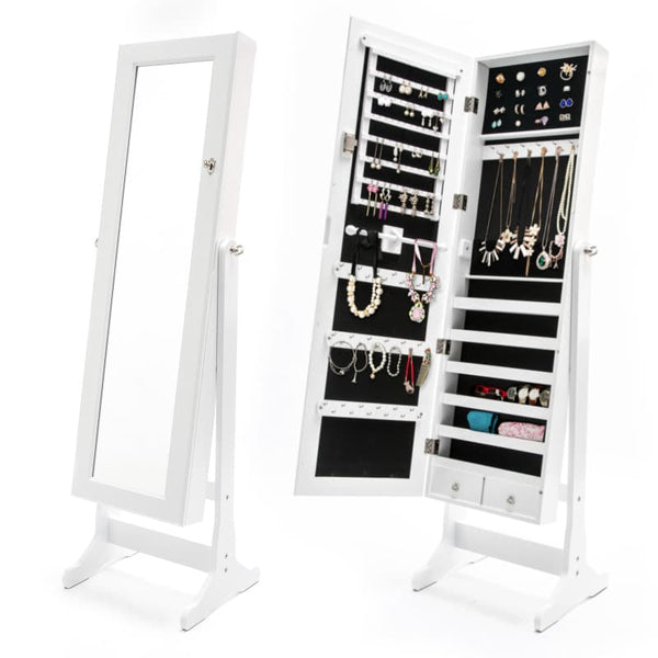 LA BELLA WHITE MIRROR JEWELLERY CABINET LOWE 146CM