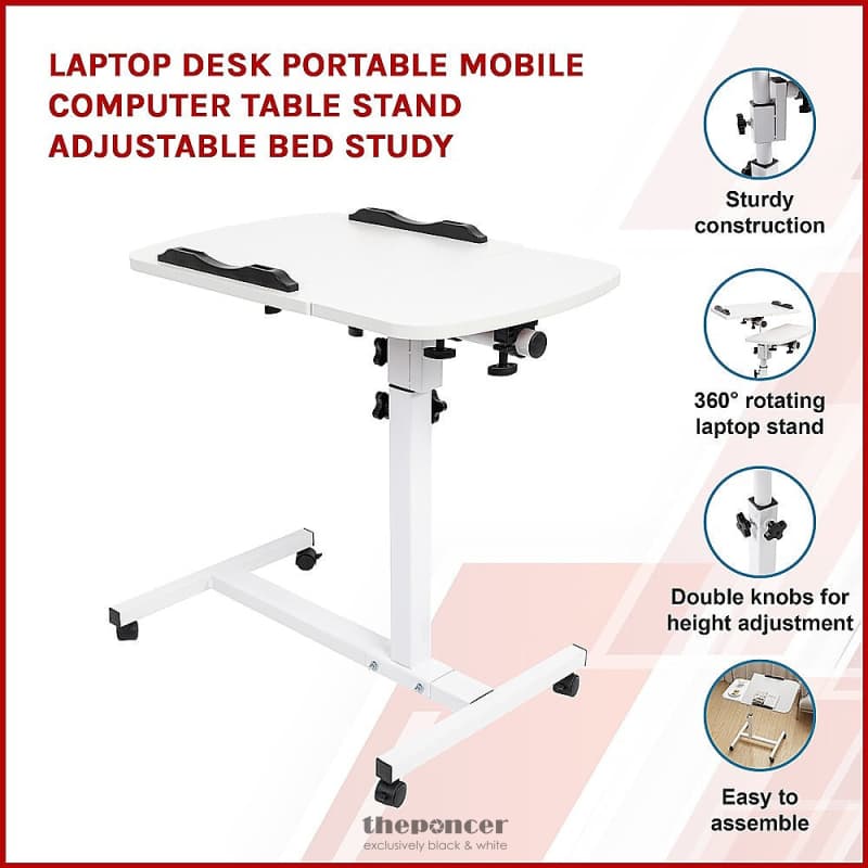 LAPTOP DESK PORTABLE MOBILE COMPUTER TABLE STAND ADJUSTABLE