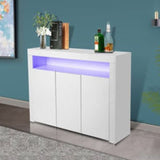 LED HIGH GLOSS WHITE BUFFET KITCHEN CABINET SIDEBOARD