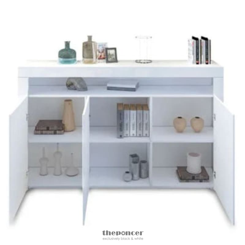 LED HIGH GLOSS WHITE BUFFET KITCHEN CABINET SIDEBOARD