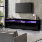 LED RGB TV CABINET ENTERTAINMENT UNIT STAND GLOSS DRAWERS