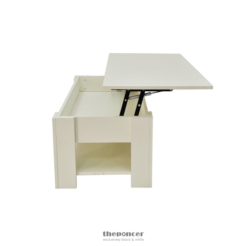 LIFT UP COFFEE TABLE WITH STORAGE-WHITE