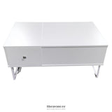 LIFT UP WHITE COFFEE TABLE WITH STORAGE