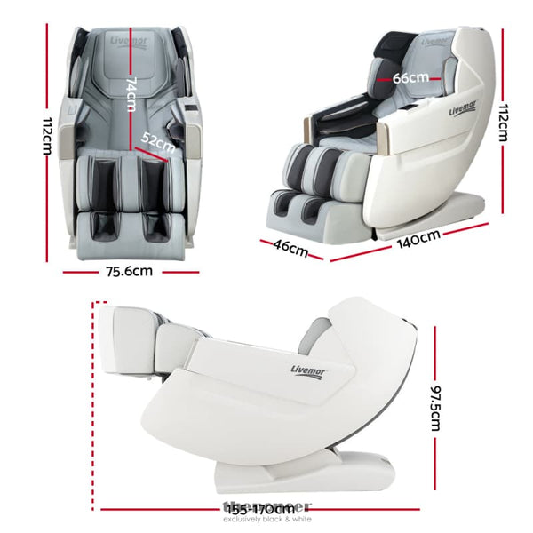 LIVEMOR MASSAGE CHAIR ELECTRIC RECLINER MASSAGER WHITE
