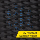 LONDON RATTAN 2PC PREMIUM OUTDOOR SUN LOUNGE BLACK