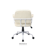 LOUISE WHITE FRAME FAUX LEATHER HOME OFFICE CHAIR IN BEIGE