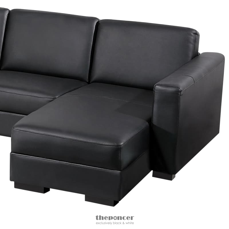 LOUNGE SET LUXURIOUS 6 SEATER BONDED LEATHER CORNER SOFA