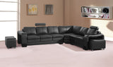 LOUNGE SET LUXURIOUS 6 SEATER FAUX LEATHER CORNER SOFA
