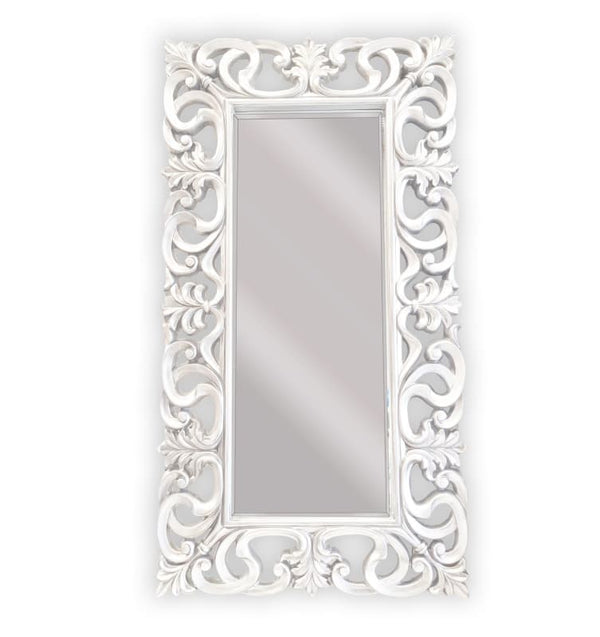 LUX BOROQUE MIRROR - GLOSS WHITE 91CM X 167CM