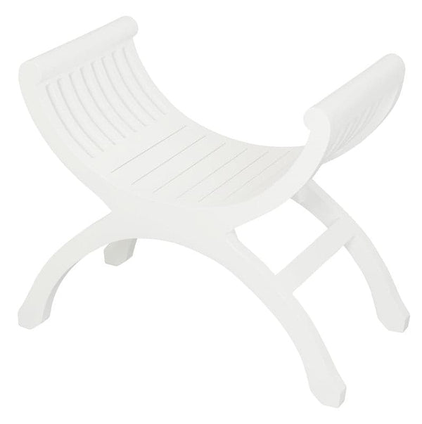 MAEVE SOLID MAHOGANY SINGLE SEATER STOOL (WHITE)