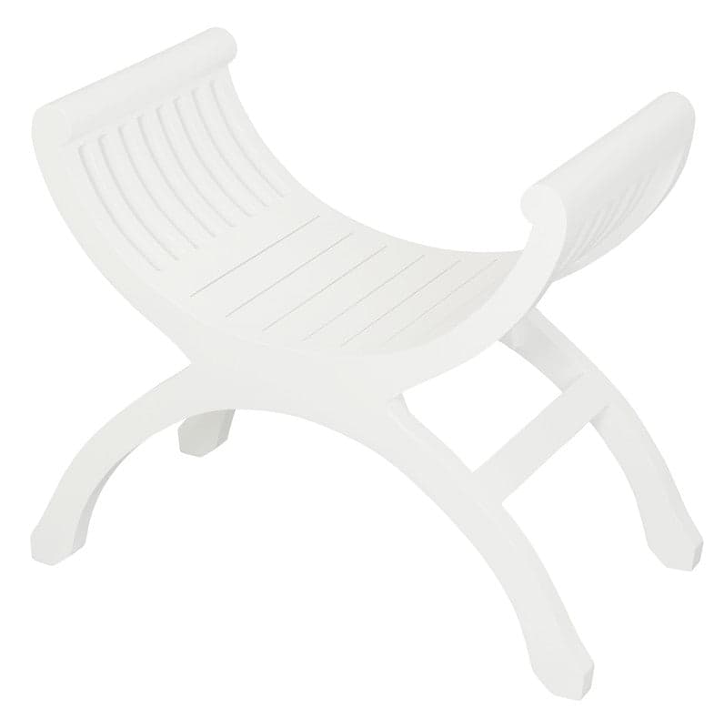 MAEVE SOLID MAHOGANY SINGLE SEATER STOOL (WHITE)