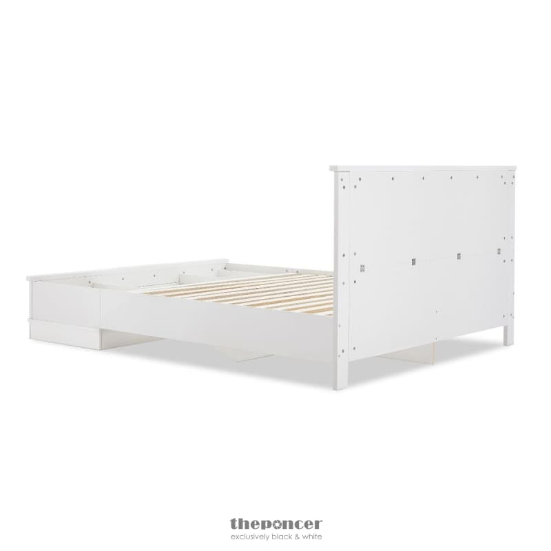 MARGAUX WHITE COASTAL LIFESTYLE BEDFRAME WITH STORAGE