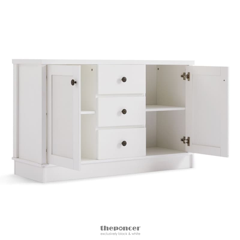 MARGAUX WHITE COASTAL STYLE SIDEBOARD BUFFET UNIT