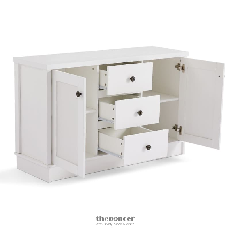 MARGAUX WHITE COASTAL STYLE SIDEBOARD BUFFET UNIT