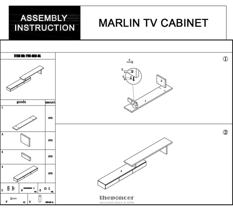 MARLIN TV UNIT WHITE