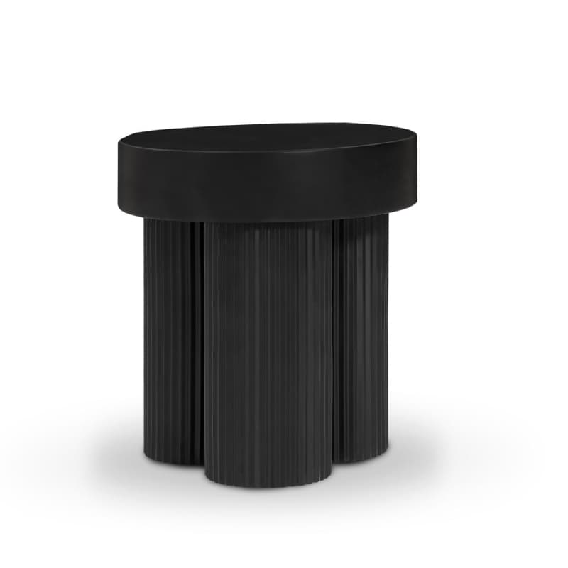 MAYA RIBBED BLACK SIDE TABLE