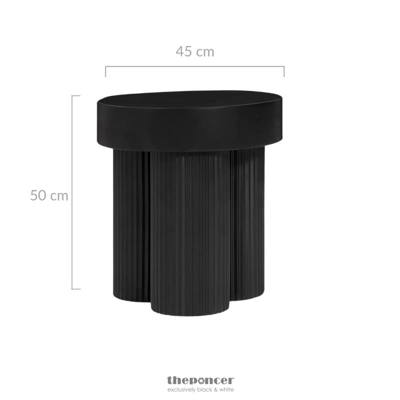 MAYA RIBBED BLACK SIDE TABLE