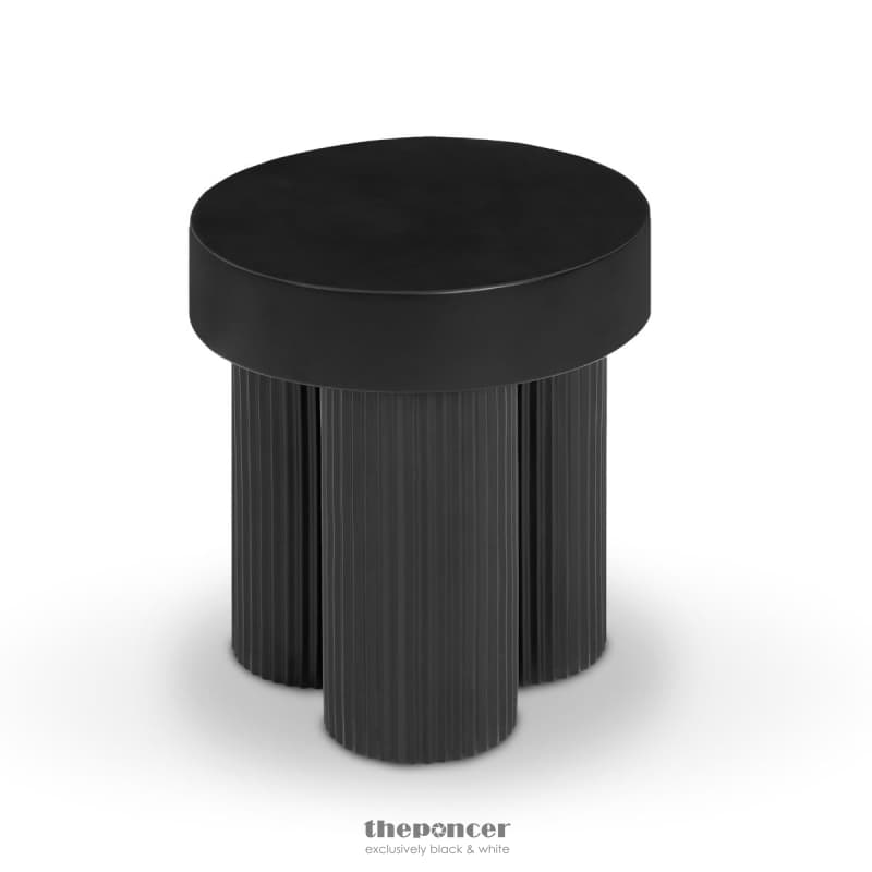 MAYA RIBBED BLACK SIDE TABLE