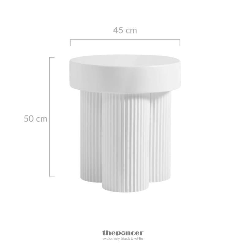 MAYA RIBBED WHITE SIDE TABLE
