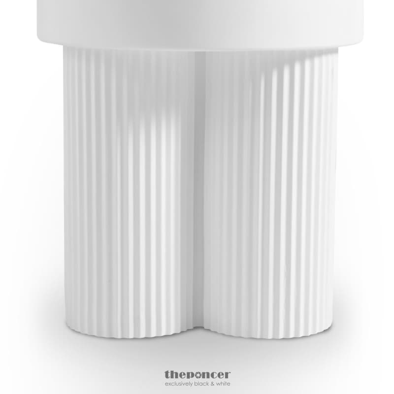 MAYA RIBBED WHITE SIDE TABLE