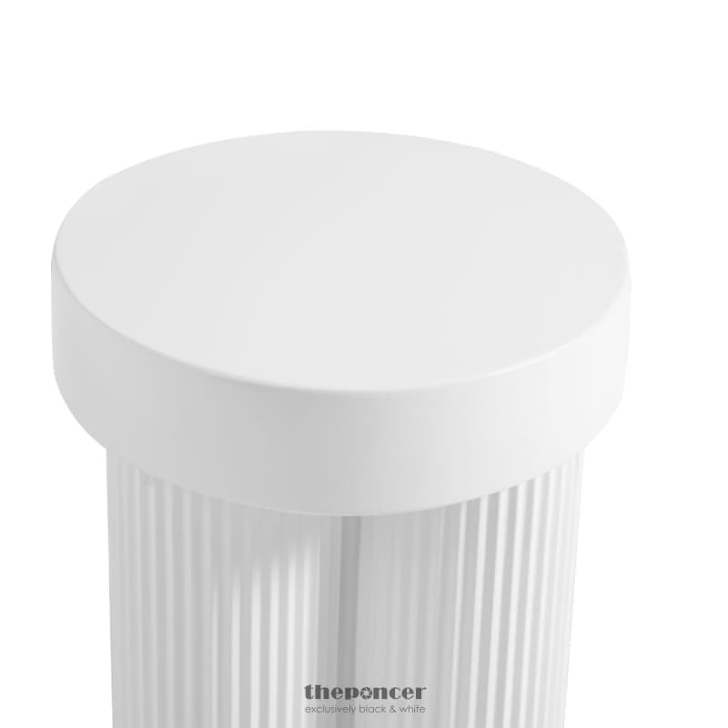 MAYA RIBBED WHITE SIDE TABLE