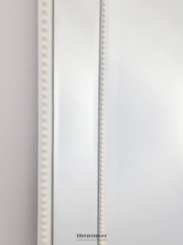 MEDIUM WHITE BEADED FRAMED MIRROR - 70CM X 170CM