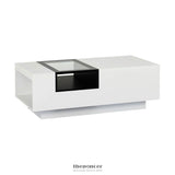 MODERN STORAGE COFFEE TABLE IN WHITE AND BLACK 120CM