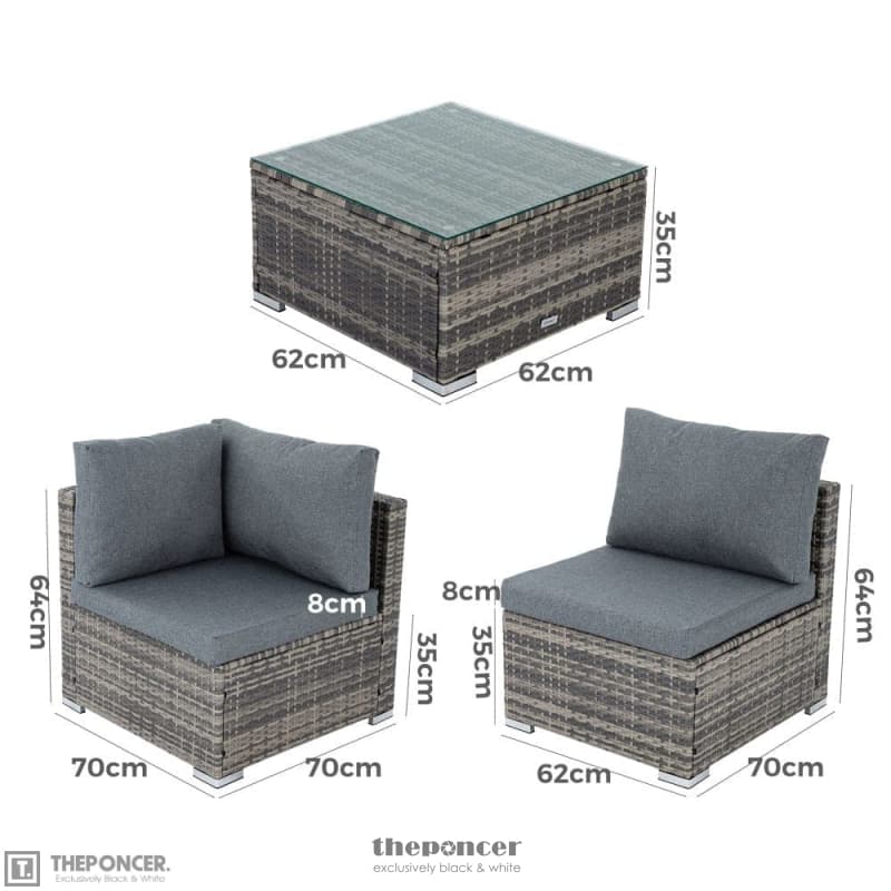 MODULAR OUTDOOR WICKER LOUNGE SET