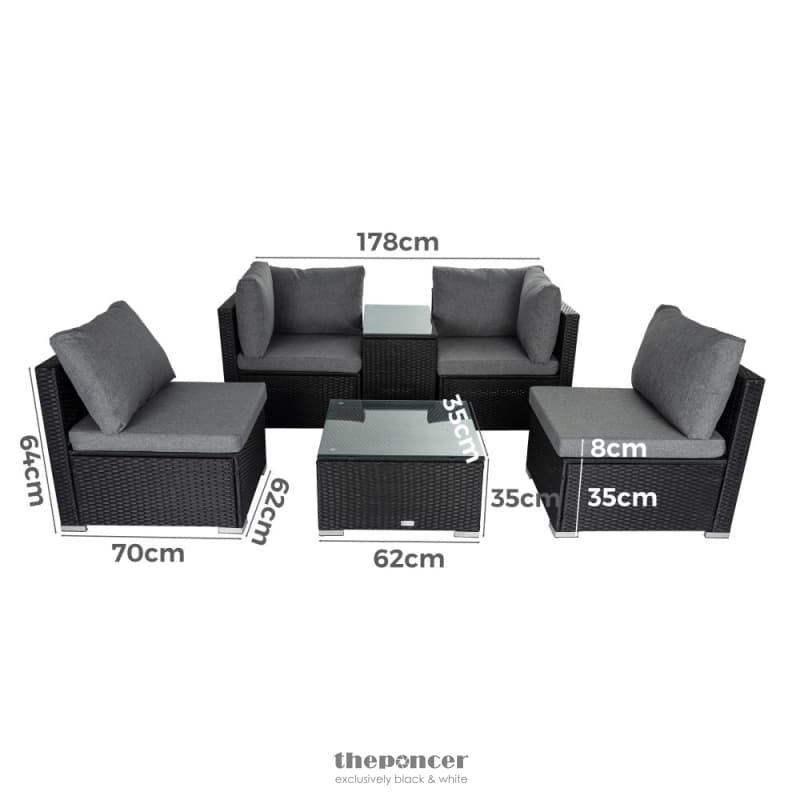 MODULAR OUTDOOR WICKER LOUNGE SET