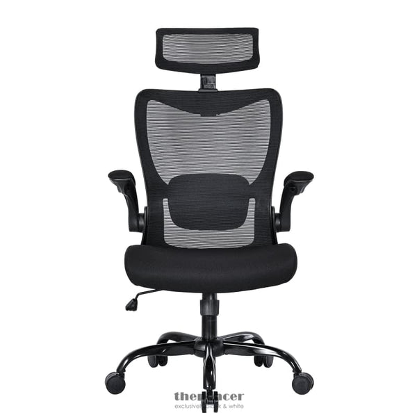 MONA ERGONOMIC HIGH BACK FLIPPED ARMREST TASK CHAIR IN BLACK