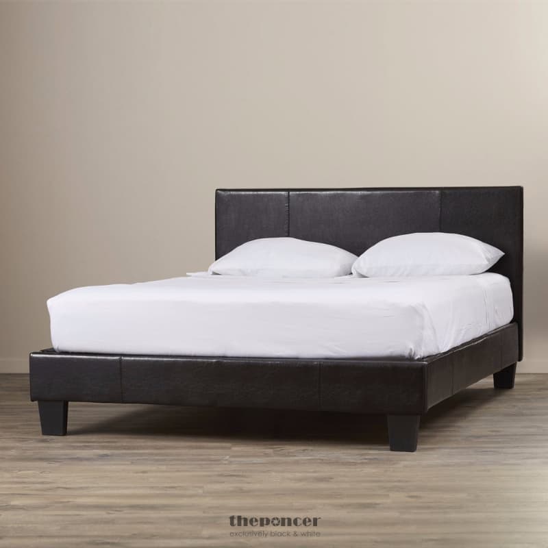 MONDEO PU LEATHER DOUBLE BLACK BED