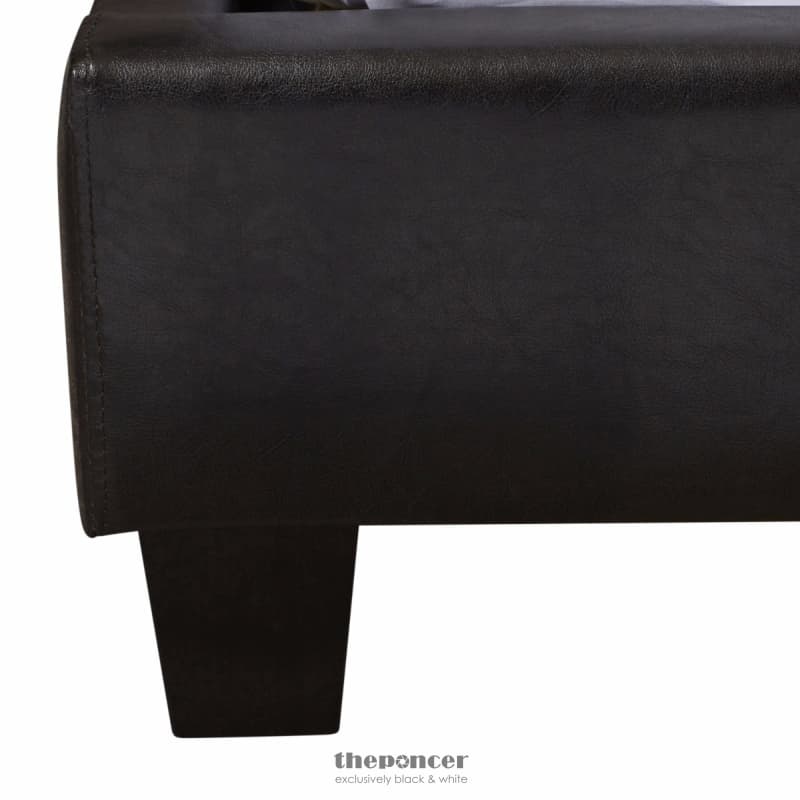 MONDEO PU LEATHER QUEEN BLACK BED