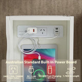 MULTI - TIER BEDSIDE TABLE WITH POWERBOARD WHITE