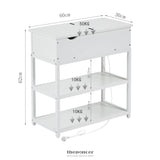 MULTI - TIER BEDSIDE TABLE WITH POWERBOARD WHITE