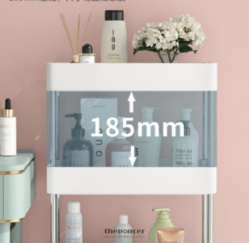 NARROW ROLLING STORAGE CART 4 TIER