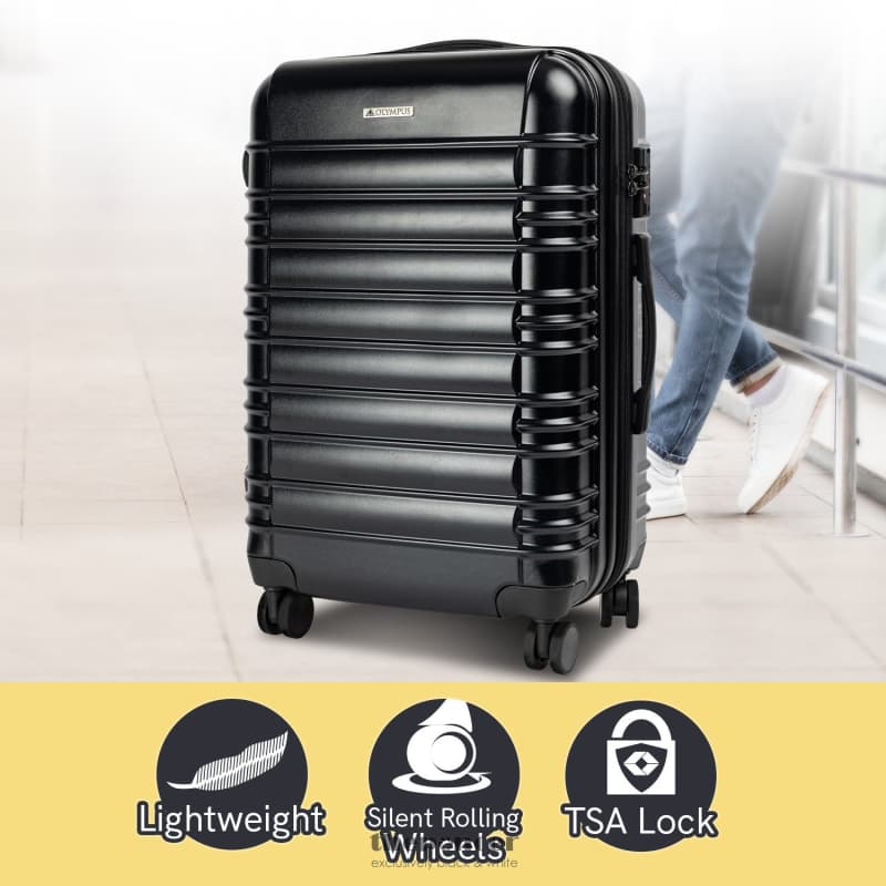 OLYMPUS NOCTIS 3PC LUGGAGE SET HARD SHELL ABS+PC - STYGIAN