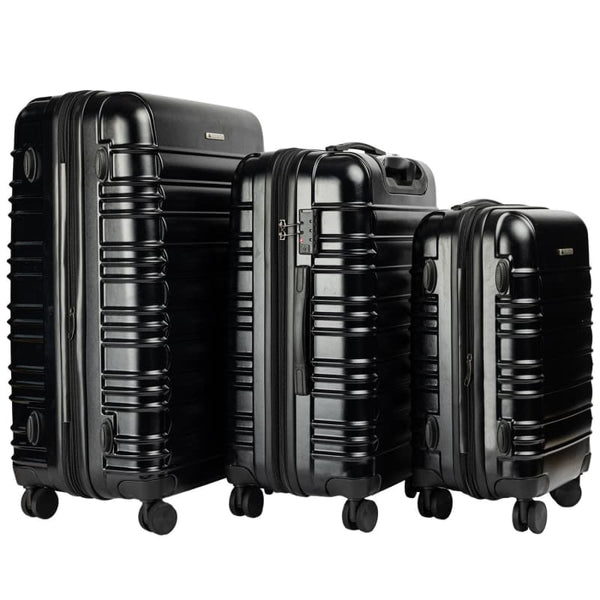 OLYMPUS NOCTIS 3PC LUGGAGE SET HARD SHELL ABS+PC - STYGIAN