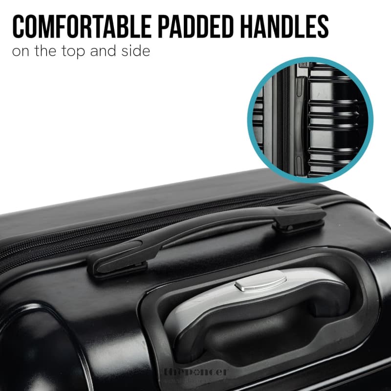 OLYMPUS NOCTIS 3PC LUGGAGE SET HARD SHELL ABS+PC - STYGIAN