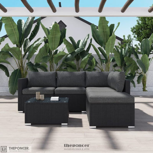 OTTOMAN-STYLE OUTDOOR LOUNGE SET IN BLACK