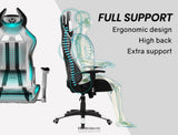 OVERDRIVE DIABLO RECLINING GAMING CHAIR BLACK & WHITE SEAT