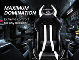 OVERDRIVE DIABLO RECLINING GAMING CHAIR BLACK & WHITE SEAT