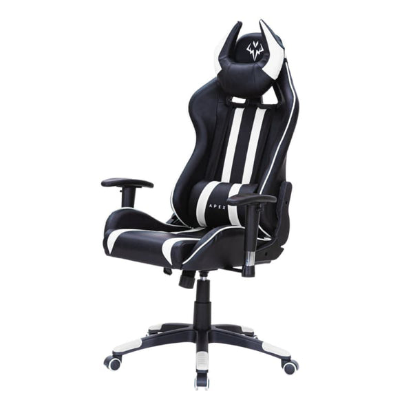 OVERDRIVE DIABLO RECLINING GAMING CHAIR BLACK & WHITE SEAT